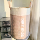 Axyaa Large Capacity Laundry Basket with Handle and Printed Letters for Home Organization.
