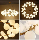 Axyaa White Glass Ball Black Gold Chandelier Bubble Hanging Lights