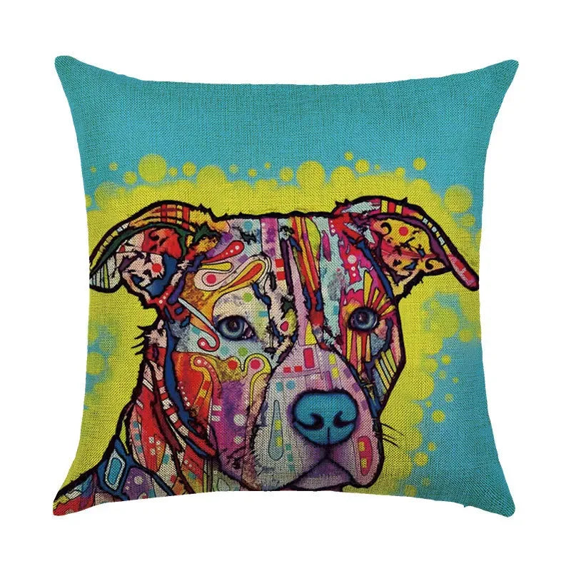 Axyaa Cartoon Dog Linen Pillowcase 45*45cm