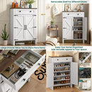 Axyaa 5-Tier Wooden Shoe Storage Cabinet with Adjustable Shelves and Drawer