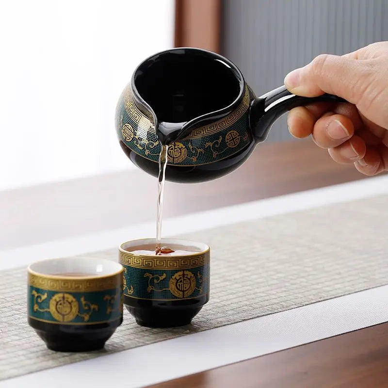 Axya High-End Kung Fu Tea Set: Bone Teapot & Tea Cup Set for 8 People