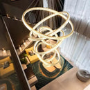 Axyaa Gold Rings Crystal Chandelier LED Pendant Lighting