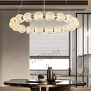 Axyaa Luxe Pearl Necklace Ring LED Ceiling Chandelier for Living Room & Bedroom
