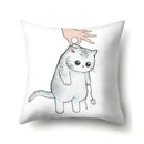 Cute Cat Cushion Cover by Axyaa: Cartoon Pets Pillow Case for Home Sofa Decor