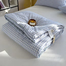 Axyaa Green Plaid Summer Quilt - Double-sided Queen Bed Comforter