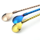 Axyaa Stainless Steel Straw Spoon Set - Reusable Metal With Brush for Drinking