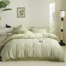 Axyaa Jacquard Cotton Washed Bedding Set | Solid Color Simple Design