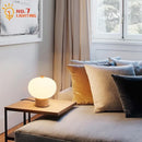Axyaa Wood Glass LED Table Lamp for Home Decor and Lighting