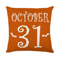 Axyaa Halloween Linen Pillowcase Set, Ghost & Witch Print Throw Pillow Cover