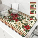Axyaa Christmas Holly Coffee Cup Drying Mat