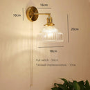 Axyaa Art Deco LED Wall Lamp with Pull Switch, Nordic Design Glass Interior Light