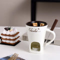 Axyaa Fondue Mug & Melting Pot with Fork for Cheese, Chocolate, Butter, Tapas
