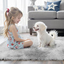 Axyaa Tie-Dye Memory Foam Plush Rug, Light Gray Large Rug for Living Room & Bedroom