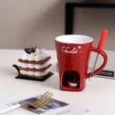 Axyaa Chocolate Fondue Cups Set | Reusable Melting Bowls with Forks