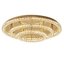 Axyaa Dimmable Crystal Chandelier Ceiling Light - Modern Luxury Round Steel Design