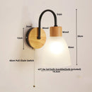 Axyaa Nordic Glass LED Wall Light Sconce with Pull Chain Switch