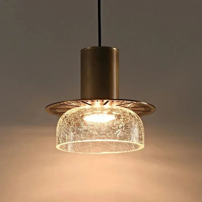 Axyaa Retro Glass Pendant Chandelier: Modern LED Lighting for Home, Cafe, Bar