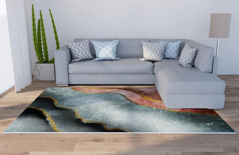 Axyaa Marble Texture Printed Carpet for Home Living Room and Bedroom Decoration