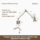 Axyaa Swing Arm Wall Lamp, Mid Century Modern Bedroom Reading Light