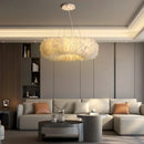 Axyaa White Feather Chandelier Pendant Light LED E27 Children's Bedroom Decor