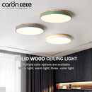 Axyaa Wooden Bottom Round LED Ceiling Light for Home Decor