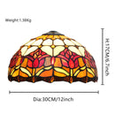 Stained Glass Tulip Flower Style Lamp Shade 12 Inch Red for Table Lamp - Axyaa