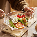 Rattan Glass Plate by Axyaa - Japanese Ins Style Snack Salad Fruit Plate