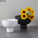 Axyaa Black & White Ceramic Vase: Modern Table Decor for Flowers, Plants, and Aesthetics