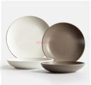 Axyaa 12-inch Ceramic Deep Plate for Dining, Soup, Salad - High-End Tableware