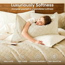 Axyaa Velvet Quilt King Size Bedding Set - Reversible Luxury Lightweight Comforter