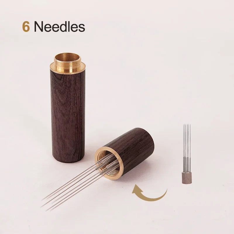 Axyaa Stainless Steel Espresso Stirrer Wood Handle Barista Tool