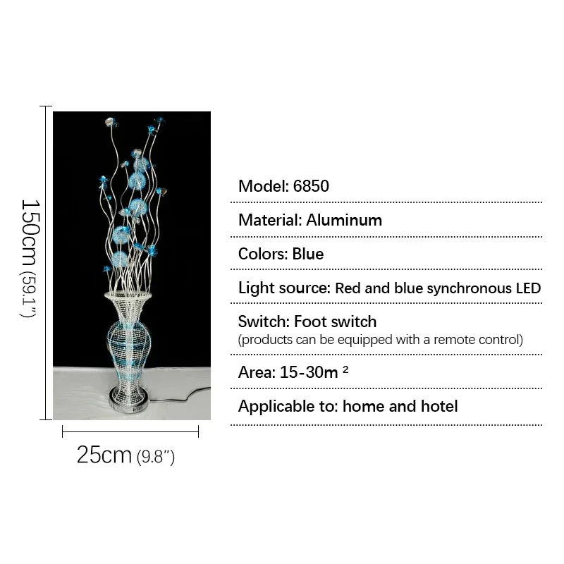 Axyaa Nordic LED Floor Lamp - Aluminum Wire Modern Decorative Standing Light