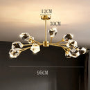 Axyaa Luxury Crystal Chandelier for Living Room and Bedroom, Indoor Ceiling Light