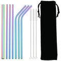 Axyaa Stainless Steel Straw Set - Colorful, High Quality, Reusable Straw