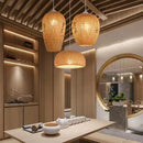 Axyaa Rattan Bamboo Pendant Light for Dinning Room Chandelier and Kitchen Lighting