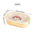 Axyaa 3-Compartment Plastic Lunch Box - Microwave Safe, Kid-Friendly Food Container