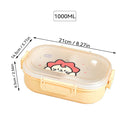 Axyaa Cartoon Detachable 3-Grid Bento Box - Leak-proof & Microwave-safe