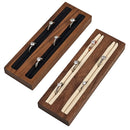 Axyaa Walnut Wood Double-Slot Ring Display Stand for Jewelry Ornaments