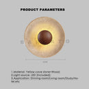 Modern Stone Wood LED Wall Lamp by Axyaa: Personalized Decor for Home Bar, Bedroom, Dining Room
