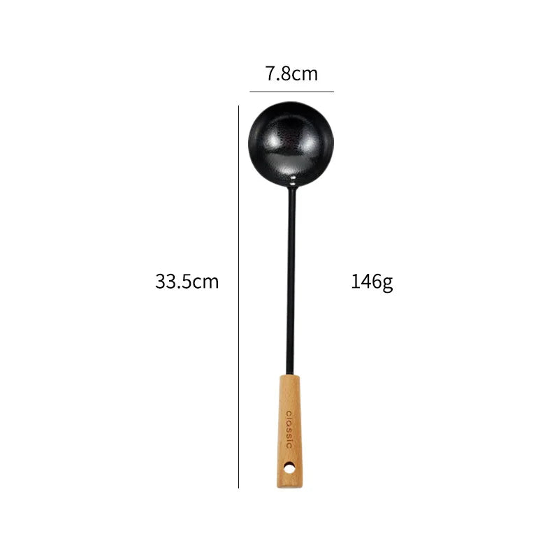 Axyaa Stainless Steel Wooden Handle Kitchen Utensil Set
