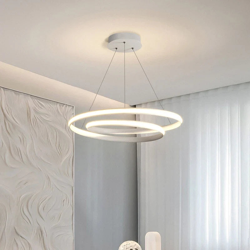 Axyaa Circular White LED Pendant Lamp for Home, Living Room, Dining Room, Bedroom