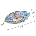 Axyaa Devil Eye Prints Ceramic Jewelry Storage Tray Oval Porch Decor Ornaments