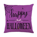 Axyaa Halloween Linen Pillowcase Set, Ghost & Witch Print Throw Pillow Cover
