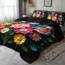 Axyaa Rustic Floral Print Quilt Cover Set for Home and Dorm All Seasons