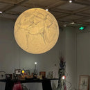 Axyaa Modern Moon LED Pendant Light: Nordic Designer Chandelier for Home, Kitchen, and Staircase