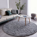 Axyaa Gray Fluffy Plush Carpet Round Rug for Living Room, Kids Bedroom, Nursery & Home Decor