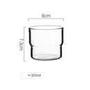 Axyaa 300-380ml Stackable Glass Mug Tumbler Cup in Various Colors for Hot/Cold Beverages