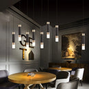 Axyaa Crystal Cylinder Pendant Chandelier: Modern Nordic Lighting Fixture for Kitchen, Dining Room