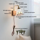 Axyaa Colorful Glass Gold Copper LED Wall Lamps with Switch - Bedroom, Bathroom, Stair Lighting