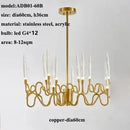 Axyaa Luxe Crystal Chandelier: Elegant Nordic Office & Living Room Pendant Lamp